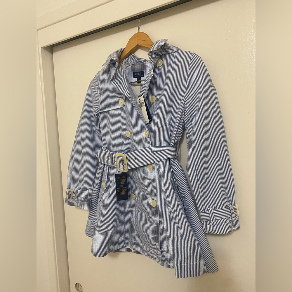 Polo by Ralph Lauren Seersucker Hooded Trench - Picture 8 of 12